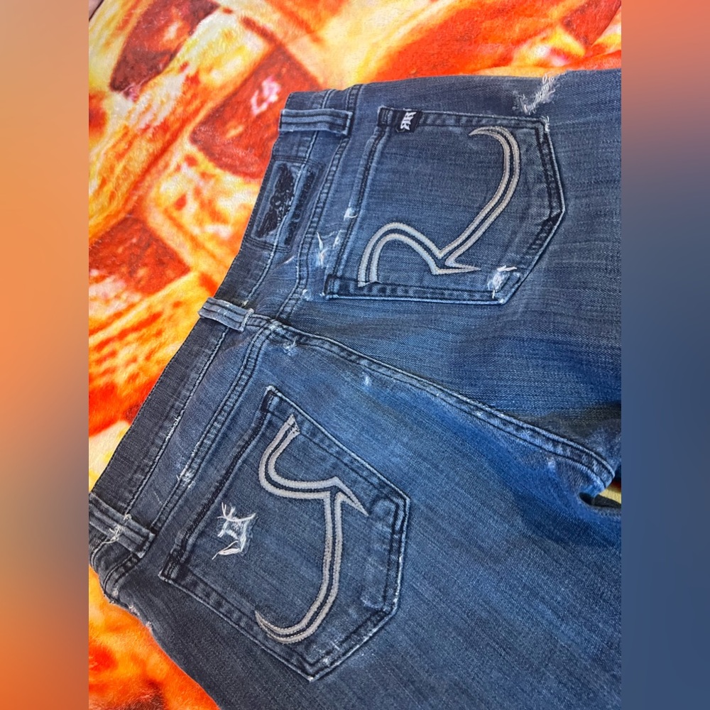 Vintage rock and Republican jeans distressed